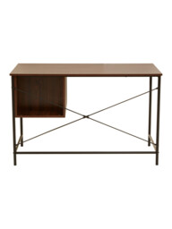 Interiors by Premier Desk Bradury 2 Drawers Walnut/Black - thumbnail 3