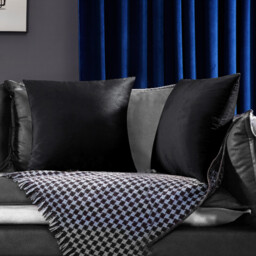 Deconovo Dutch Velvet cushion cover black color 50*50cm 1pc - thumbnail 2