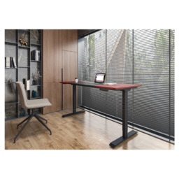 Loctek Electric Height Adjustable Desk Frame, Dual Motor, 160x70cm, Splicing Table Top, Cherry & Black, OCM262-16070-C - thumbnail 3