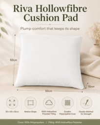 Riva Home Cushion Pad Polyester Filled Square 50x50cm - thumbnail 6