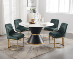 CHAIRUS chairus Dining Chairs Set of 2 Velvet Upholstered Kitchen Chair with Metal Legs - thumbnail 4