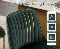 CHAIRUS chairus Dining Chairs Set of 2 Velvet Upholstered Kitchen Chair with Metal Legs - thumbnail 3