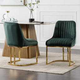 CHAIRUS chairus Dining Chairs Set of 2 Velvet Upholstered Kitchen Chair with Metal Legs - thumbnail 5