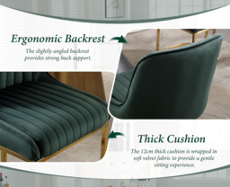 CHAIRUS chairus Dining Chairs Set of 2 Velvet Upholstered Kitchen Chair with Metal Legs - thumbnail 2