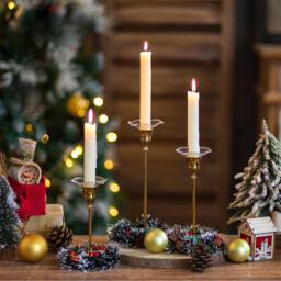 Glass Bobeches for Candlestick Holders, 3 PCS Candle Drip Protectors Candle Rings for Tapers, Candle Drip Catcher for Candle Stick Candle Holder for Wedding Party Church Home (Scallop, Clear) - thumbnail 3