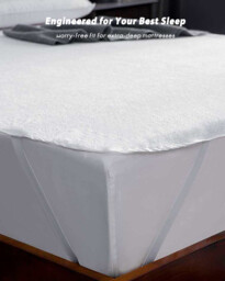 MENDALE Waterproof Strap Mattress Protector for Small Double Bed, Premium Mattress Protector with 4 Side Elastic Strap Mattress Cover Fits Up to 30cm Deep Mattresses, 90x200cm - thumbnail 5