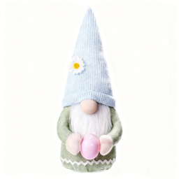 1Pcs 12in/30cm Easter Gnome Plush Elf Decorations,Handmade Gnome Bunny Faceless Doll Easter Ornaments, Easter Egg with Carrots Spring Home Decor Gifts for Women Men(blue) - thumbnail 4