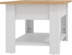 Galano Brixburn Lift Up Coffee Table with Hidden Storage & Shelf, Modern 2-Tier Space Saving Living Room Centre Table, Engineered Wood, White Oak Finish, 89.5 x 49.5 x 40 cm - thumbnail 7