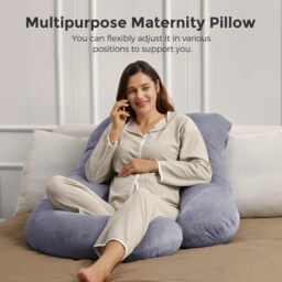 Momcozy Crystal Velvet U-Shaped Double-Sided Pregnancy Pillow - Momcozy Crystal Velvet U-Shaped Double-Sided Pregnancy Pillow (Gray), gifts for mom - thumbnail 7