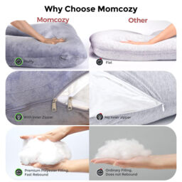 Momcozy Crystal Velvet U-Shaped Double-Sided Pregnancy Pillow - Momcozy Crystal Velvet U-Shaped Double-Sided Pregnancy Pillow (Gray), gifts for mom - thumbnail 2