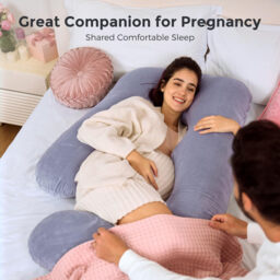 Momcozy Crystal Velvet U-Shaped Double-Sided Pregnancy Pillow - Momcozy Crystal Velvet U-Shaped Double-Sided Pregnancy Pillow (Gray), gifts for mom - thumbnail 6