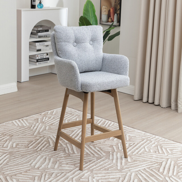 Bar Stools Cotswold Swivel Grey 2pcs - image 1