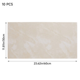 LIVINGANDHOME 10pcs Peel and Stick Marble Wall Sticker, Beige - thumbnail 2