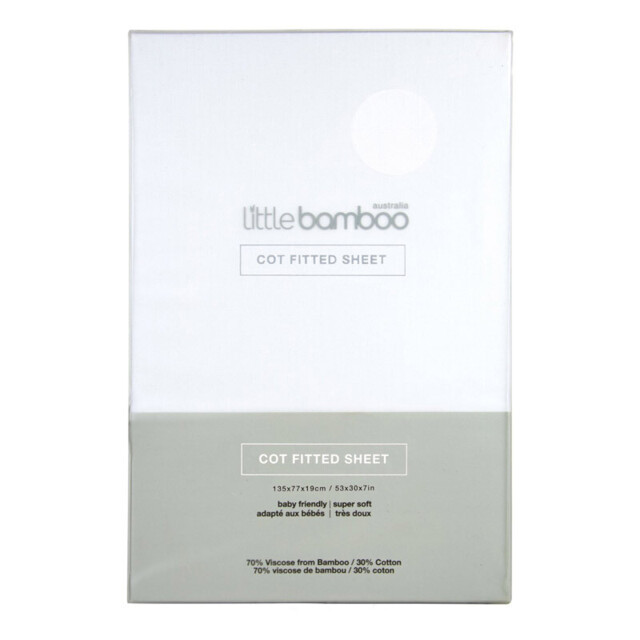 Little Bamboo Cotbed Fitted Sheet Natural White - image 1