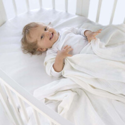 Little Bamboo Cotbed Fitted Sheet Natural White - thumbnail 2