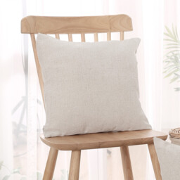 Deconovo faux linen cushion cover cream color 45*45cm 1pc - thumbnail 3