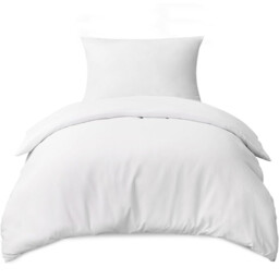 LeBonsoir White Duvet Cover Set，135x200cm/50x75cmx1 Soft Double Brushed Bedding Set， with Zip， 2 Pieces， Includes 1 Duvet Cover & 1 Pillowcase， NO Comforter - thumbnail 5