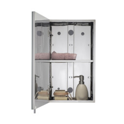 " Croydex Cullen Stainless Steel Bathroom Mirror Cabinet " - thumbnail 4