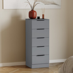 Vida Designs Drawer Chest Narrow Trega 5 Drawers Grey - thumbnail 1