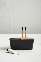 Maison by Premier 4 Section Black Storage Organizer, Desk Organizers For Tools, Sturdy Kitchen Drawer Organizer For Utensils