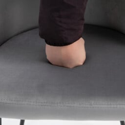 HOMCOM Dining Chairs Chic Velvet Grey/Black 2pcs - thumbnail 7