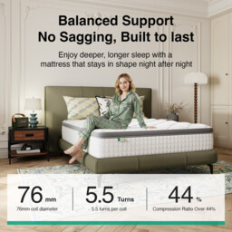Novilla 25cm Medium Firm Hybrid Mattress -3FT Single (90x190cm) - UK Pocket Sprung & Foam for Support & Comfort, Soft-Touch Cover, Mattress in a Box - thumbnail 6
