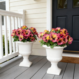 4Pcs 11in/28cm Artificial Pansies Flowers Outdoor Faux Flowers Plastic Plants Artificial Silk Flowers for Front Porch Garden Window Box Hanging Planter Decoration(orange) - thumbnail 7