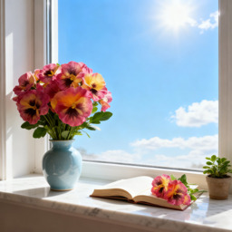 4Pcs 11in/28cm Artificial Pansies Flowers Outdoor Faux Flowers Plastic Plants Artificial Silk Flowers for Front Porch Garden Window Box Hanging Planter Decoration(orange) - thumbnail 5
