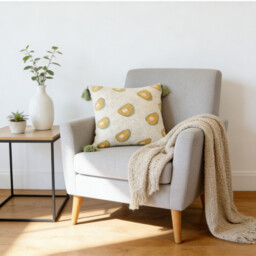 MEROPE, Sherpa Acrylic Knit Cushion cover,50x50cm, avocado, 1pack - thumbnail 5