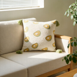 MEROPE, Sherpa Acrylic Knit Cushion cover,50x50cm, avocado, 1pack - thumbnail 1