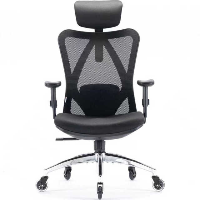 SIHOO Office Chair Ergonomic Desk Chair, Breathable Mesh Design High Back Computer Chair, Adjustable Headrest and Lumbar Support, Upgraded to Rollerblade Wheels (Black) - image 1