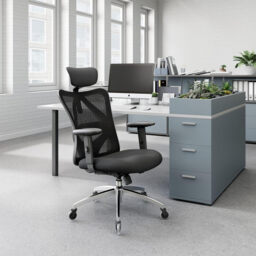 SIHOO Office Chair Ergonomic Desk Chair, Breathable Mesh Design High Back Computer Chair, Adjustable Headrest and Lumbar Support, Upgraded to Rollerblade Wheels (Black) - thumbnail 3
