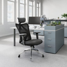 SIHOO Office Chair Ergonomic Desk Chair, Breathable Mesh Design High Back Computer Chair, Adjustable Headrest and Lumbar Support, Upgraded to Rollerblade Wheels (Black) - thumbnail 2