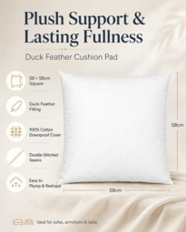 Riva Home Cushion Pad Duck Feather 58x58cm - thumbnail 4