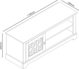 "Galano Novara TV Stand Cabinet – 119cm Entertainment Unit with Door – Fits up to 50"" TV – Storage Furniture for Living Room (Ivory/Oak)" - thumbnail 3