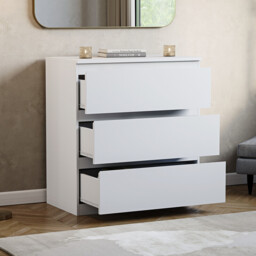 Vida Designs Drawer Chest Denver 3 Drawers White - thumbnail 2
