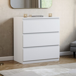 Vida Designs Drawer Chest Denver 3 Drawers White - thumbnail 1