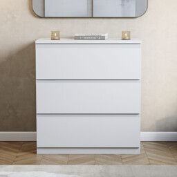 Vida Designs Drawer Chest Denver 3 Drawers White - thumbnail 5