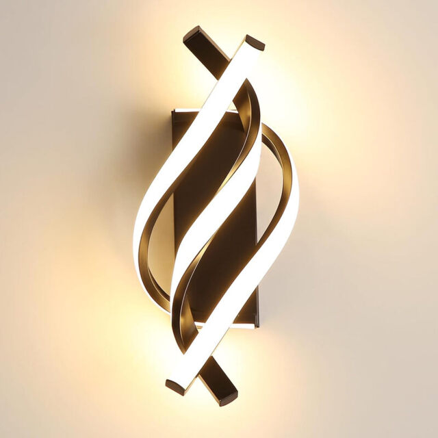 Pheashine   LED Wall Light 18W Black Curved Design IP20 1200LM 3000K Warm White for Bedroom Study - image 1