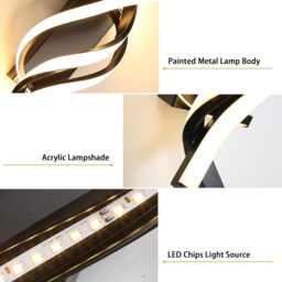 Pheashine   LED Wall Light 18W Black Curved Design IP20 1200LM 3000K Warm White for Bedroom Study - thumbnail 5