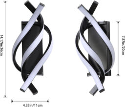 Pheashine   LED Wall Light 18W Black Curved Design IP20 1200LM 3000K Warm White for Bedroom Study - thumbnail 3