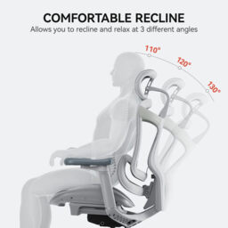 SIHOO Doro C300 Ergonomic Office Chair with Ultra Soft 3D Armrests, Dynamic Lumbar Support for Home Office Chair, Adjustable Backrest Desk Chair (White) - thumbnail 7
