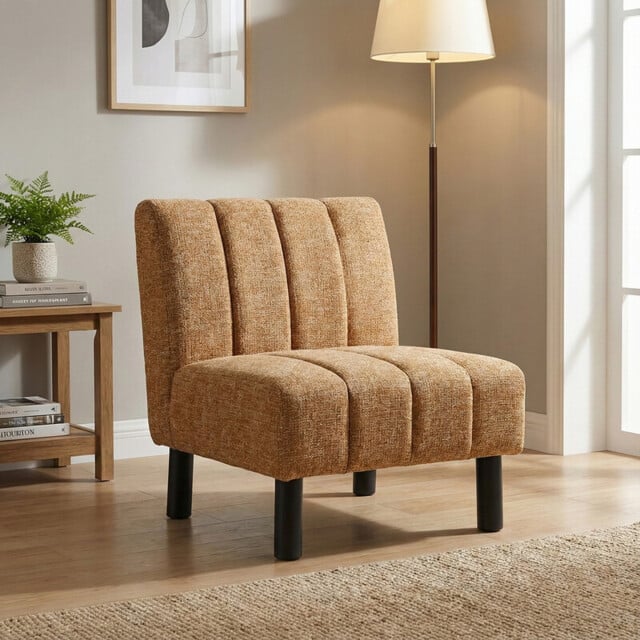 Accent Chair Lily Panelling Mustard - image 1