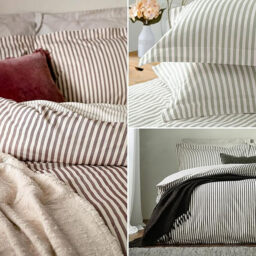 Yard Duvet Cover Set Hebden Stripe Grey Double - thumbnail 3