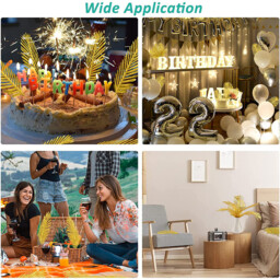 Yuejia 12Pcs 19.4in/49.27cmArtificial Gold Palm Leaves Realistic Golden Plants Leaf Fake Gold Tropical Palm Leaf Faux Gold Leaves Decorations for Balloon Garland Decor Wedding Birthday Tropical Jungle Party - thumbnail 5