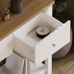 Vida Designs Console Table Arlington 2 Drawers White/Oak Effect - thumbnail 3