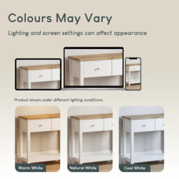 Vida Designs Console Table Arlington 2 Drawers White/Oak Effect - thumbnail 3