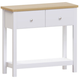 Vida Designs Console Table Arlington 2 Drawers White/Oak Effect - thumbnail 2