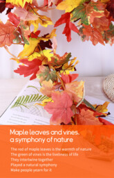 Marrybox Fall Garland Maple Leaf Red 1.8m - thumbnail 2