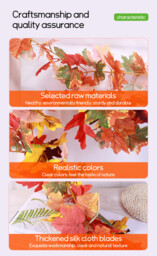 Marrybox Fall Garland Maple Leaf Red 1.8m - thumbnail 7